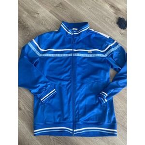 Lacoste Blue and White Track Jacket XL